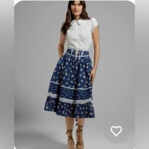 NWT Gunne Sax for ModCloth Rustic Romance Corselette Midi Skirt
